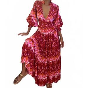 NEW FEATHER & FIND kaiema v-neck dress in mother wisdom